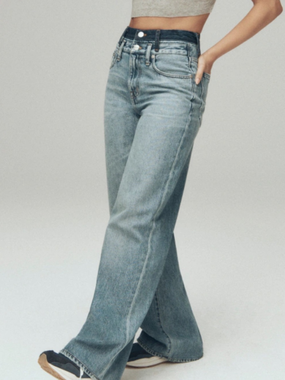 Madewell x Molly Dickson High-Rise Wide-Leg Jeans in Light Blue Wash